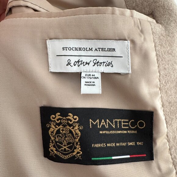 & Other Stories Felted Blazer in Beige, size 44. Fits like size 12 - Picture 4 of 9